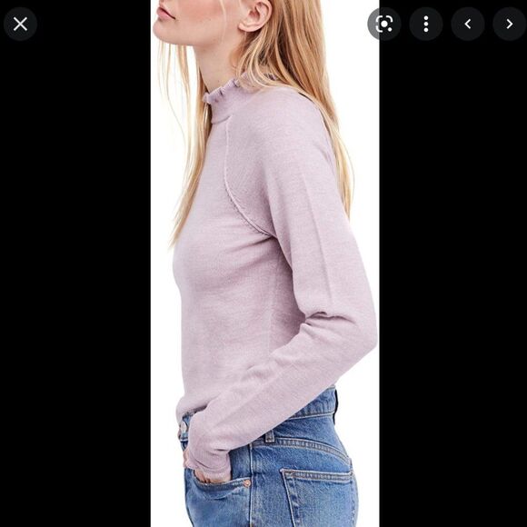 Free People Merino Wool Ruffled Pullover Sweater - Picture 2 of 3